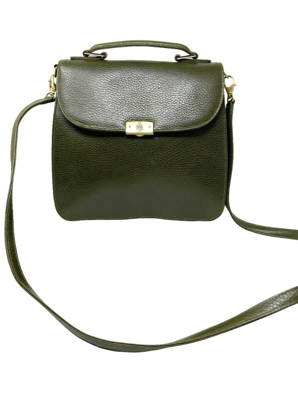 Mark Cross Leather Top Handle Shoulder/Crossbody Bag, Green, NWOT, Vintage